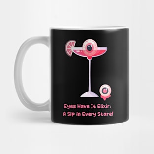 Pink Halloween poster, cocktail, girl, caption, lettering, funny caption Mug